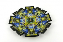 Kiln-formed glass 30cm charger with sculpted edges