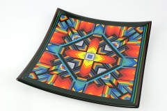 21 cm rainbow portal platter with strip edging