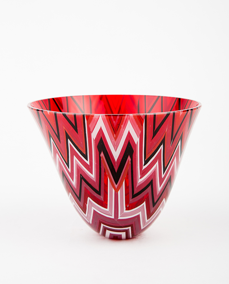 Red Geometric Drop out vase