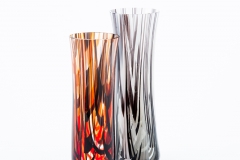 Duo of small drop out vases